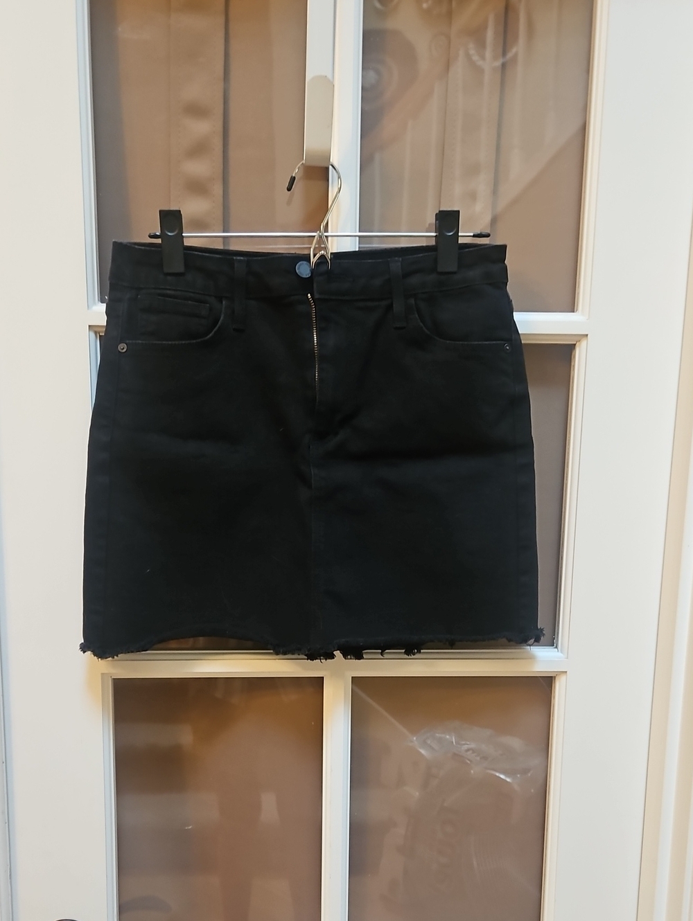 Just Black Black Denim Mini Skirt - Classic High-Rise